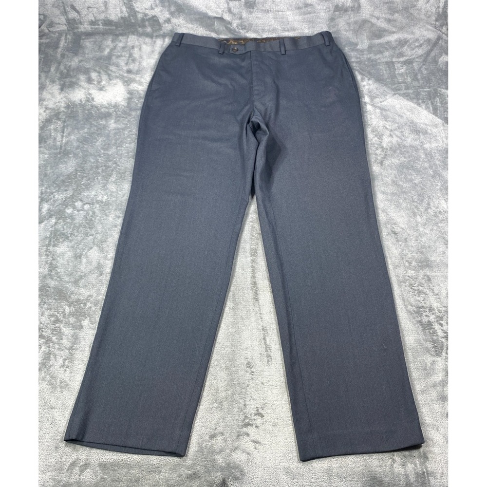 Ralph Lauren Dress Pants Men Fit 36x31 Gray Charcoal Herringbone Polyester Rayon